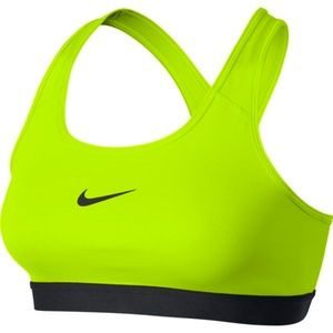 Women's Nike Pro Classic Bra Neon & Black Sz M